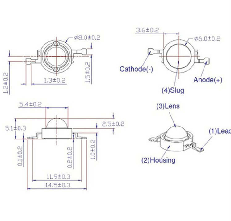 L-01 LED 1w หลอด LED แบบกระดุม (ไฟเม็ด)