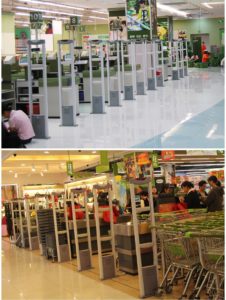 เครื่องกันขโมย แบบ RF ตัวอย่างการติดตั้งบริเวณจุดชำระเงิน