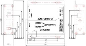 CV-02 Converter RS232 / 485 to RJ45 / RS232 To Ethernet (Lan)